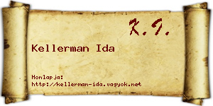 Kellerman Ida névjegykártya
